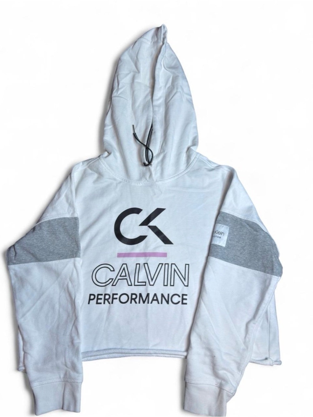 Brand new with tags size Large Calvin Klein women’s white cropped hoodie